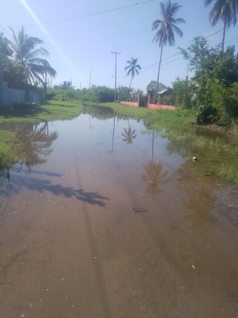 $!Marejadas por huracán ocasiona que el mar en Teacapán salga a las calles