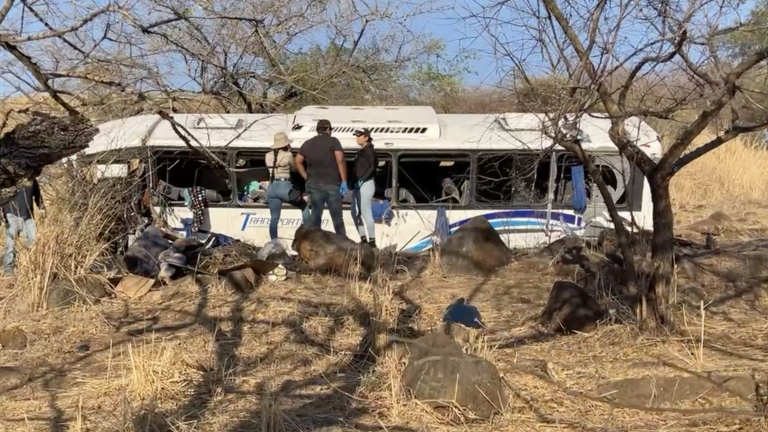Un autobús de pasajeros sufrió una volcadura en Nayarit, dejando 11 personas fallecidas y más de 16 lesionadas.