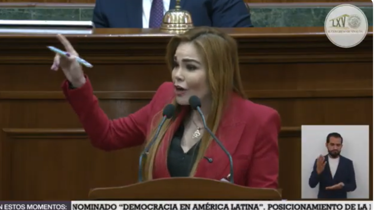 Durante la sesión del jueves, en el Congreso de Sinaloa la Diputada local por el PRI Paola Gárate criticó a Morena y el apoyo al régimen de Venezuela.