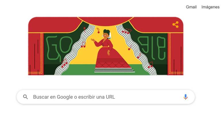 Homenaje de Google a la soprano mexicana Ángela Peralta.