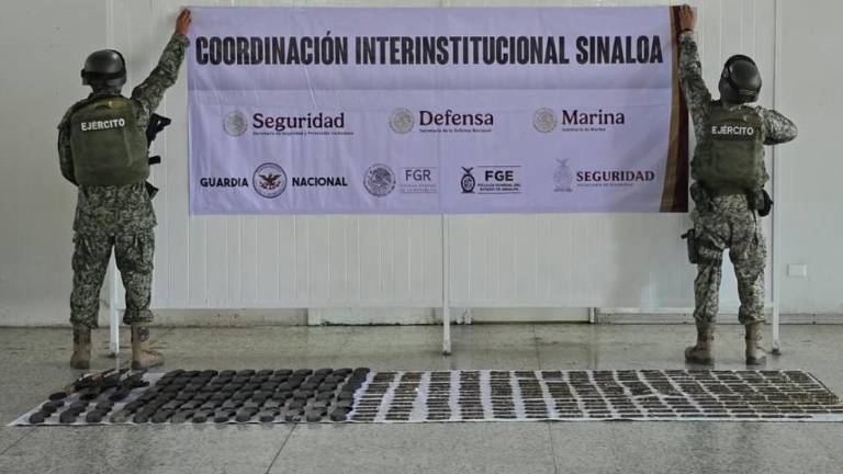 El armamento y los cartuchos asegurados en Elota fueron puestos a disposición de la autoridad federal.
