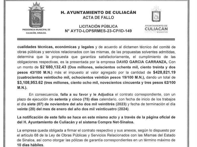 $!Guarda Gámez Mendívil proyectos para inaugurarlos después en Culiacán