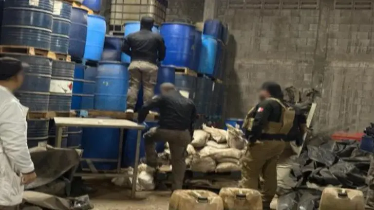 El operativo conjunto de autoridades federales permitió asegurar una gran cantidad de precursores de droga sintética.