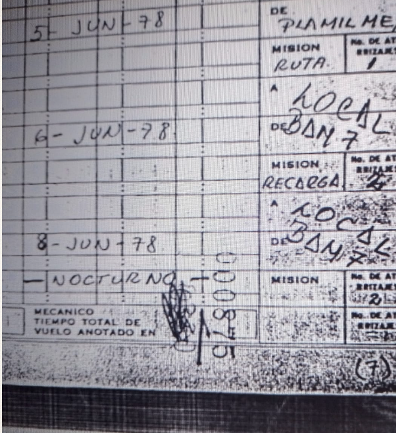 $!Bitácora en la que se registró el vuelo nocturno del avión Arava, desde donde se cree que fue arrojada al mar Alicia De los Ríos.