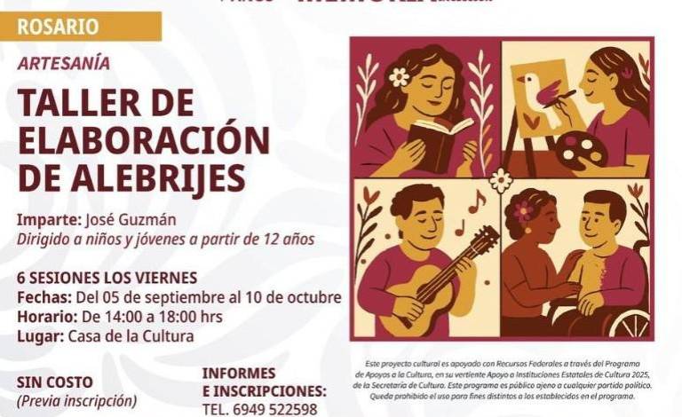 Invitan a taller gratuito de elaboración de alebrijes en Rosario