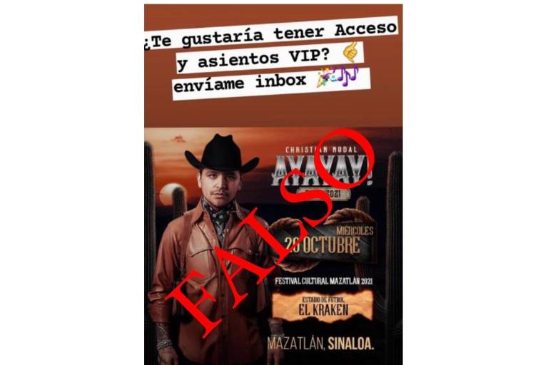 Desmienten venta de mesas y acreditaciones VIP para el concierto de Christian Nodal en Mazatlán