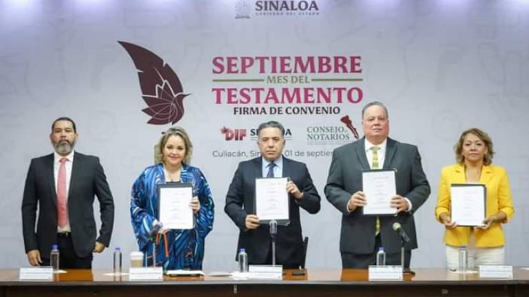 Firma del convenio ‘Septiembre, Mes del Testamento’ pactado entre el Sistema DIF Sinaloa y el Consejo de Notarios del Estado.