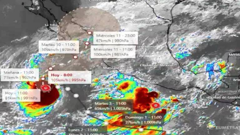 Hay tres posibles trayectorias de la tormenta tropical Lidia que estarían impactando Sinaloa, alertó el reconocido especialista en métodos geofísico aplicados, Juan Espinosa Luna.