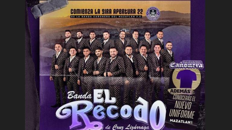 La Banda El Recodo estará el 29 de junio en la apertura del torneo Apertura 2022.