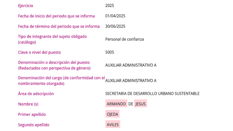 Información del Gobierno de Culiacán registrada en el Portal Nacional de Transparencia.