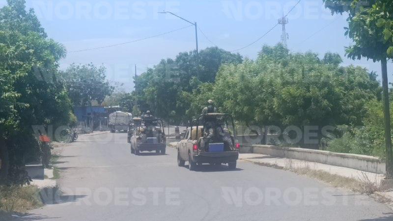 $!Despliegan operativo de seguridad tras enfrentamiento armado y balaceras en Escuinapa