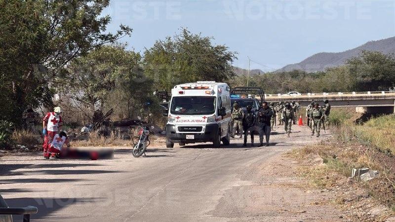 $!Motociclista es asesinado a balazos junto al dren Bacurimí en Valle Alto, Culiacán