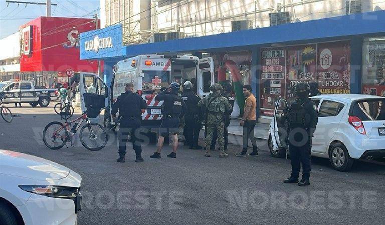 Ataque armado en el centro de Culiacán deja a dos personas heridas de bala