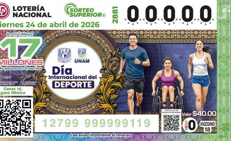 Lotería Nacional y Fundación UNAM presentan sorteo conmemorativo del Día Internacional del Deporte