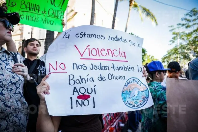 $!Protestan en Culiacán contra planta de amoniaco y proyecto Mexinol; acusan falta de consulta a comunidades
