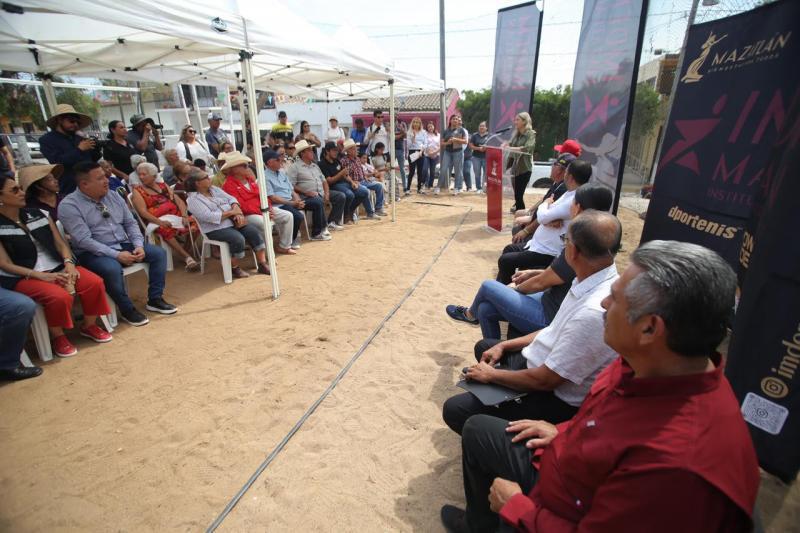 $!Inauguran cancha de voleibol en la sindicatura de El Roble