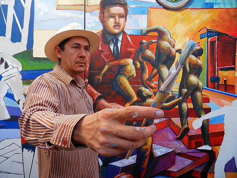 Andy Rios Muralist Desarrolla Ernesto Ríos un mural movible para llevar a los municipios