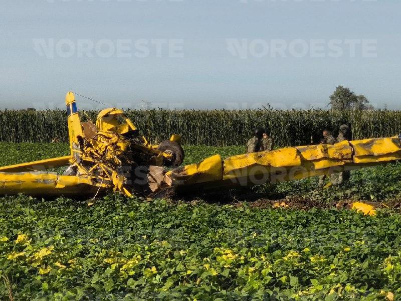 $!Falla mecánica provoca caída de avioneta en el ejido 5 de Mayo, Ahome