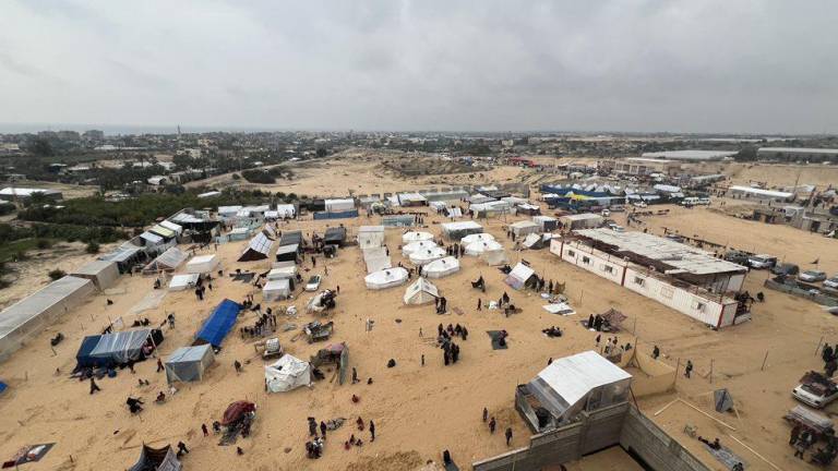 Una nueva zona de campamento de refugiados fue construida en Rafah, cerca del cruce con Egipto.