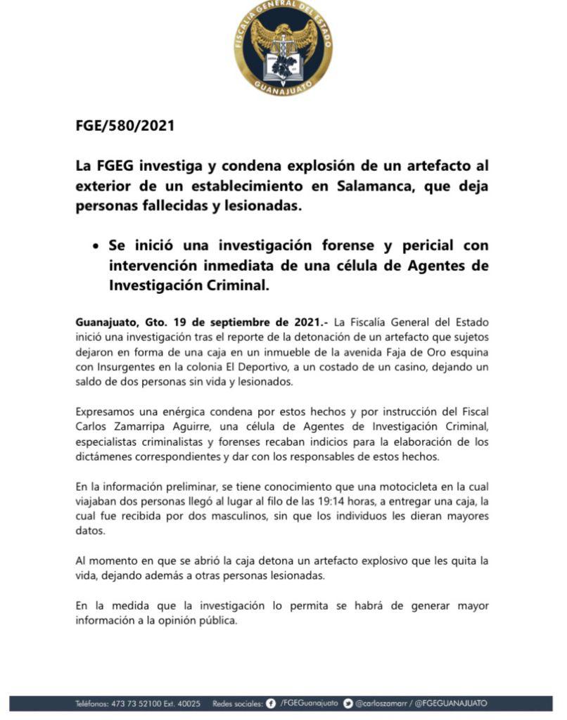 $!‘En Guanajuato usan explosivos para causar terror’, denuncia AMLO