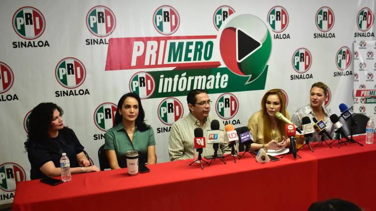 Rueda de prensa de la dirigencia estatal del Partido Revolucionario Institucional en Sinaloa.