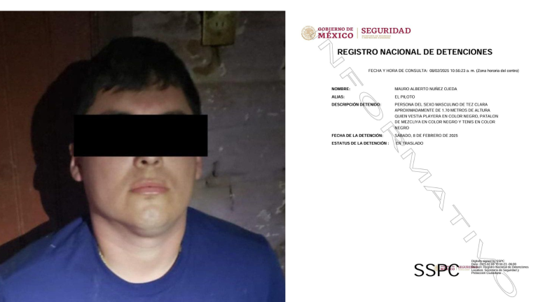Mauro Alberto Núñez Ojeda, alias “El Piloto”, es reconocido por el Gabinete de Seguridad federal como un operador clave de una facción del Cártel de Sinaloa.