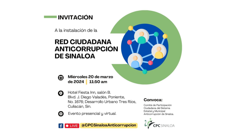 CPC Sinaloa invita a ciudadanía a unirse a Red Ciudadana Anticorrupción de Sinaloa