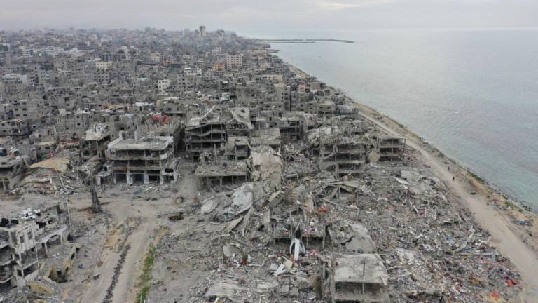 Fotografía de Abdallah, fotoperiodista de la UNRWA, que muestra la destrucción en el norte de Gaza. La agencia la tituló: SIN PALABRAS.