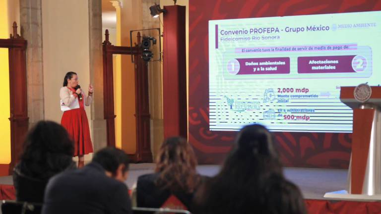 María Luisa Albores González, titular de la Semarnat, en la conferencia de este jueves del Presidente de México.