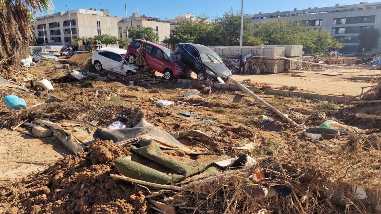 Consecuencias de las inundaciones repentinas en Paiporta, Valencia (España), en noviembre de 2024.