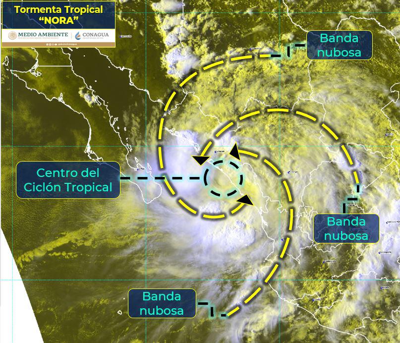 $!La tormenta tropical Nora se encamina hacia el norte de Sinaloa