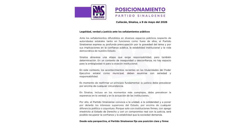 El PAS advirtió en su documento que la ciudadanía no merece “explicaciones a medias ni silencios institucionales”.