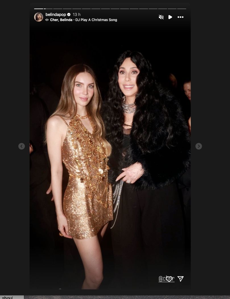 $!Comparte Belinda emotivo encuentro con Cher en Los Ángeles