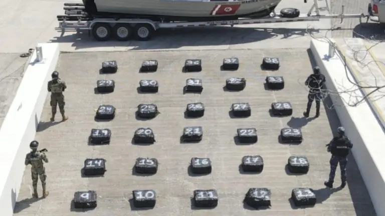 Decomiso de cocaína en los operativos navales de la Secretaría de Marina.