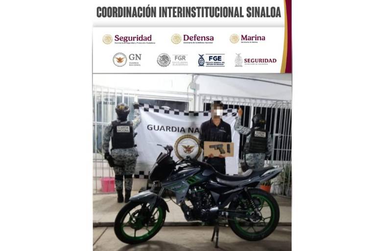 Detienen a motociclista armado sobre la Avenida Camarón Sábalo, en Mazatlán