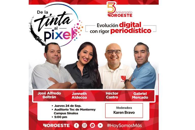 Invitación de Noroeste para participar en el panel donde se revisará los retos del periodismo en la era digital.