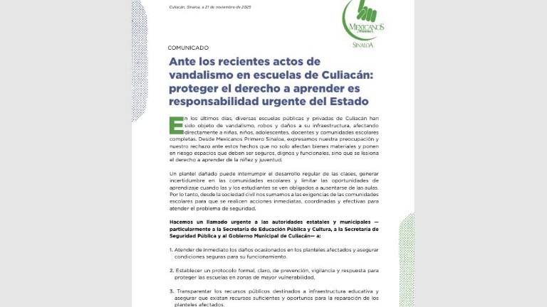 La organización advierte que los daños limitan el derecho a aprender y profundizan desigualdades.