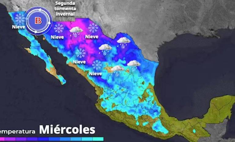 Segunda tormenta invernal provocará frío extremo y lluvias intensas en el noroeste y norte de México