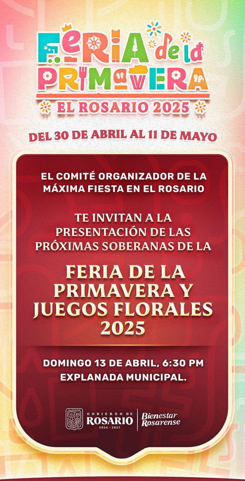 $!Invitan a la presentación de las reinas de la Feria de la Primavera 2025 en Rosario