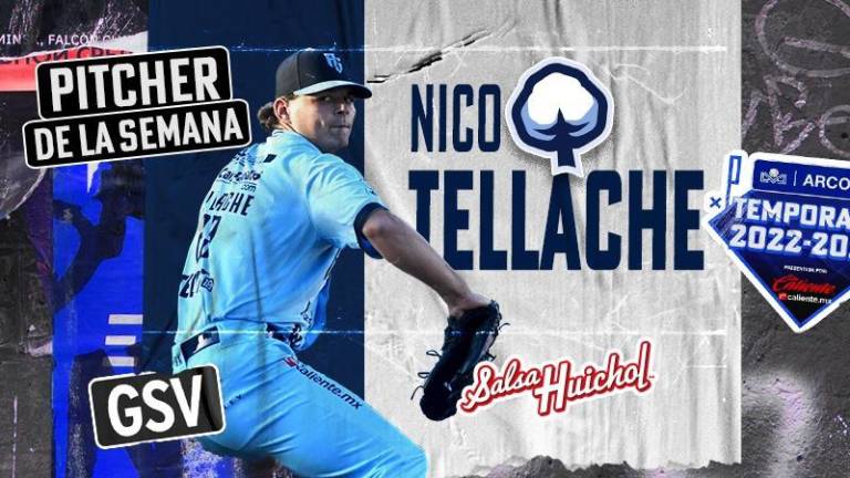Nico Tellache dejó las mejores estadísticas en la semana, entre los lanzadores de la Liga Mexicana del Pacífico.
