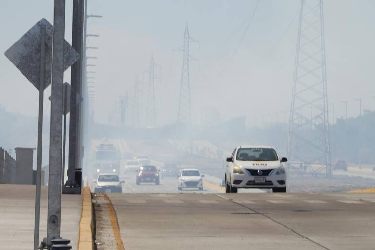 Incendio en terreno baldío nubla la visibilidad en la Avenida del Delfín