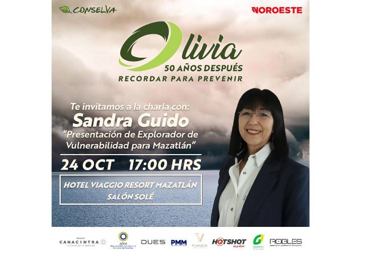 Reflexionarán en Mazatlán sobre prevención climática con la charla ‘Olivia, 50 años después. Recordar es prevenir’