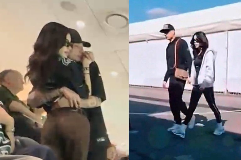 Captan a Peso Pluma y Kenia Os disfrutando del Super Bowl