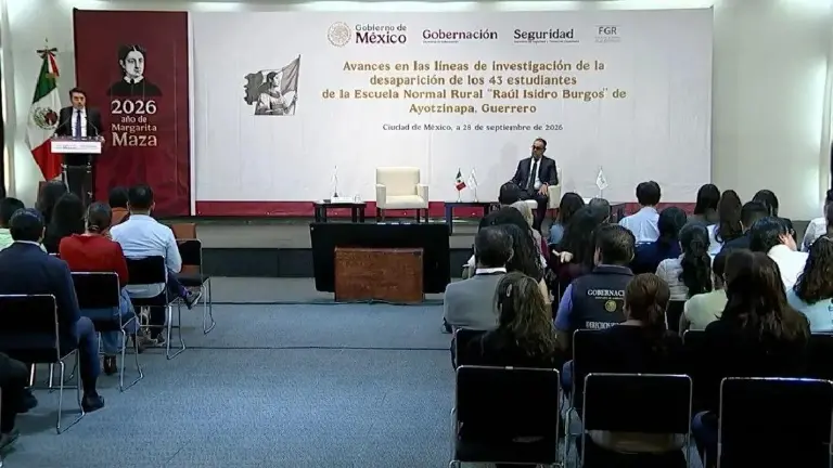 Conferencia para dar a conocer nuevos resultados sobre la investigación de los estudiantes desaparecidos de Ayotzinapa.