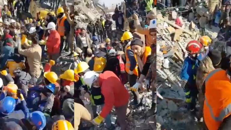 Una niña fue rescatada de entre los escombros de un inmueble que cedió tras el terremoto registrado en Turquía hace unos días.