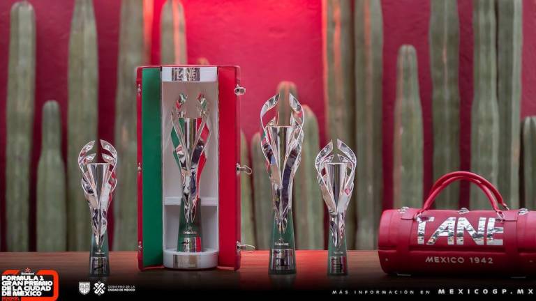 Los trofeos del Gran Premio de México.