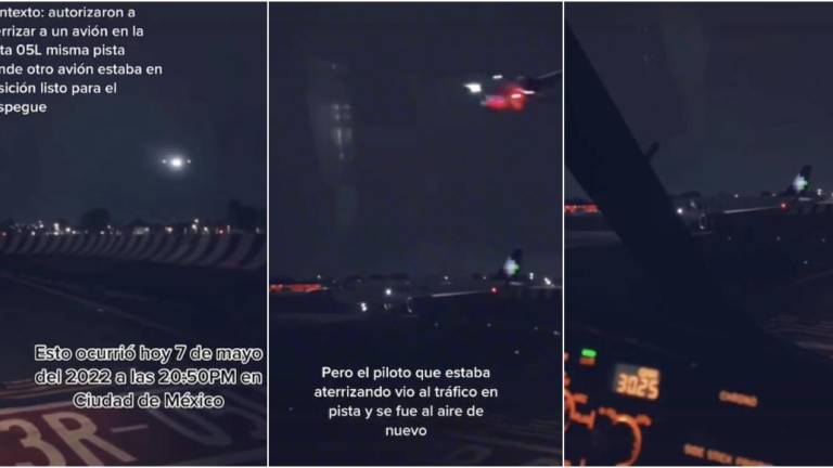 VIDEO: ‘Incidente’ aéreo es captado en AICM; piloto evita aterrizar en pista ocupada