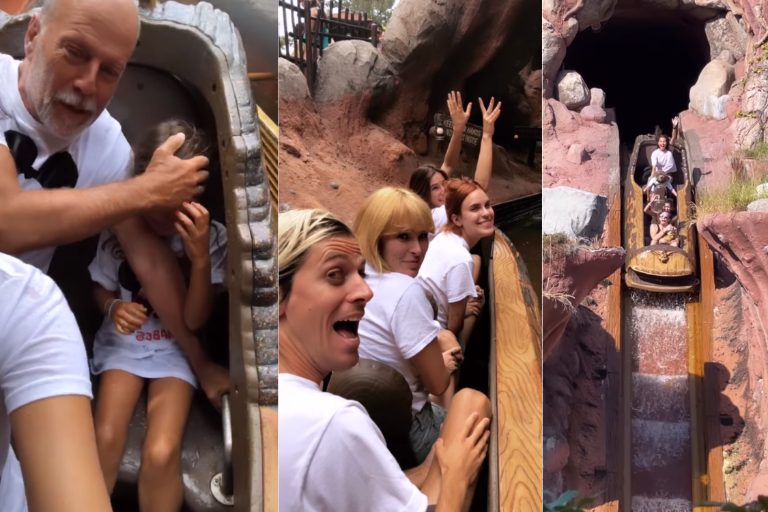 Disfruta Bruce Willis junto a su familia un día divertido en Disney