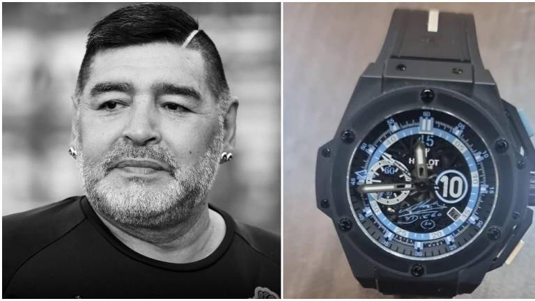 El reloj que perteneció a Maradona.