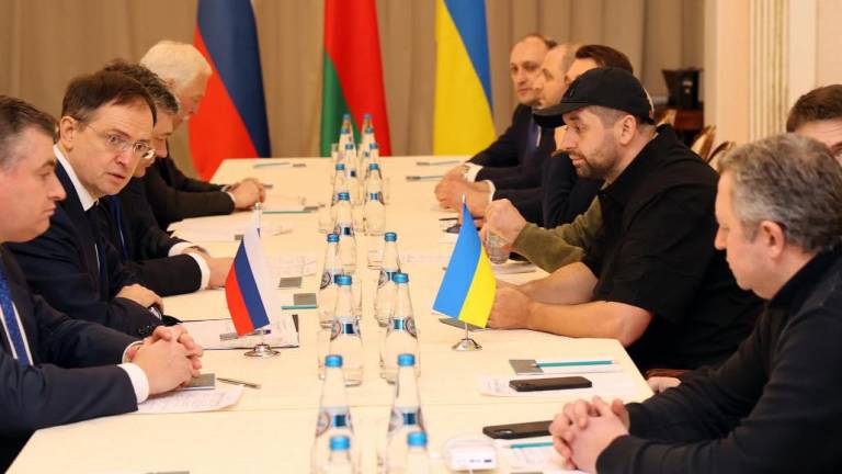 Imagen facilitada por la agencia de noticias Belta del Palacio Rumyantsev-Paskevich en el que tienen lugar las conversaciones entre las delegaciones ucraniana y rusa, en Grodno, Bielorrusia.
